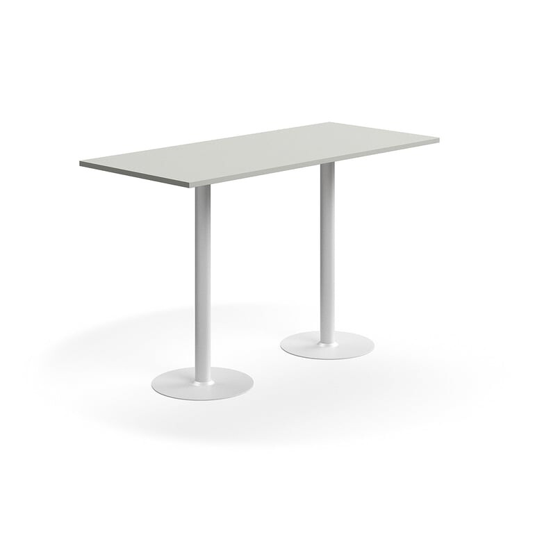 Barový stůl VERTICUS, 1800x800x1100 mm, světle šedá/bílá