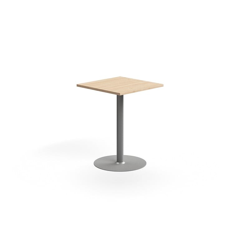 Barový stůl VERTICUS, 700x700x900 mm, dub/stříbrná