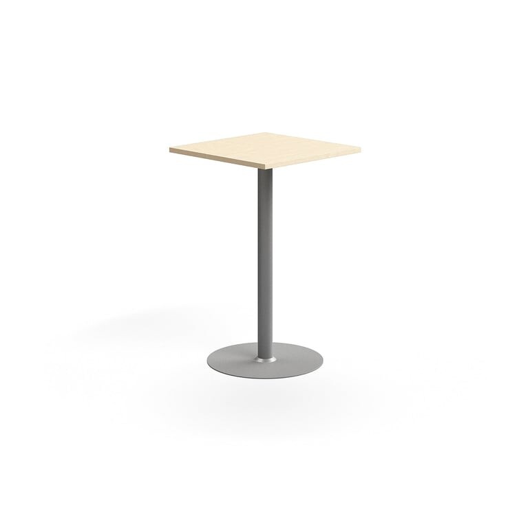 Barový stůl VERTICUS, 700x700x1100 mm, bříza/stříbrná