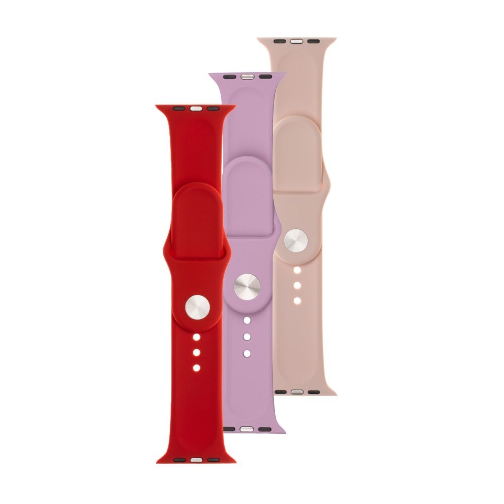 3x set silikonových řemínků FIXED Silicone Strap pro Apple Watch 42/44/45/46/49mm v různých barvách, variace 2