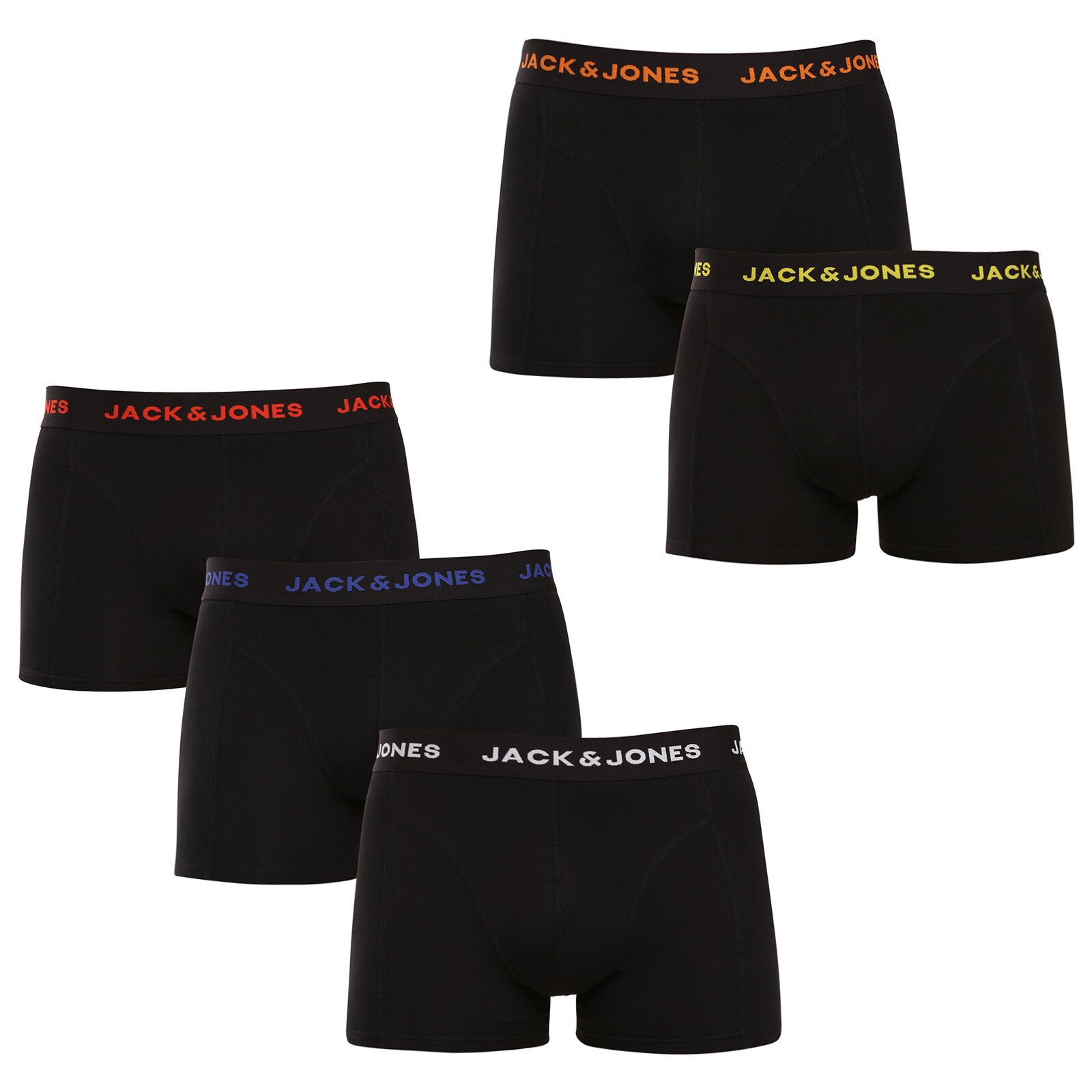 5PACK pánské boxerky Jack and Jones černé (12167028-BLK/BLK) XXL, trenky / trenýrky