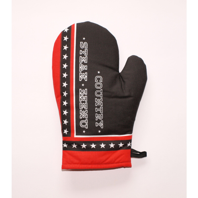 Kuchyňská chňapka Steak menu, černá