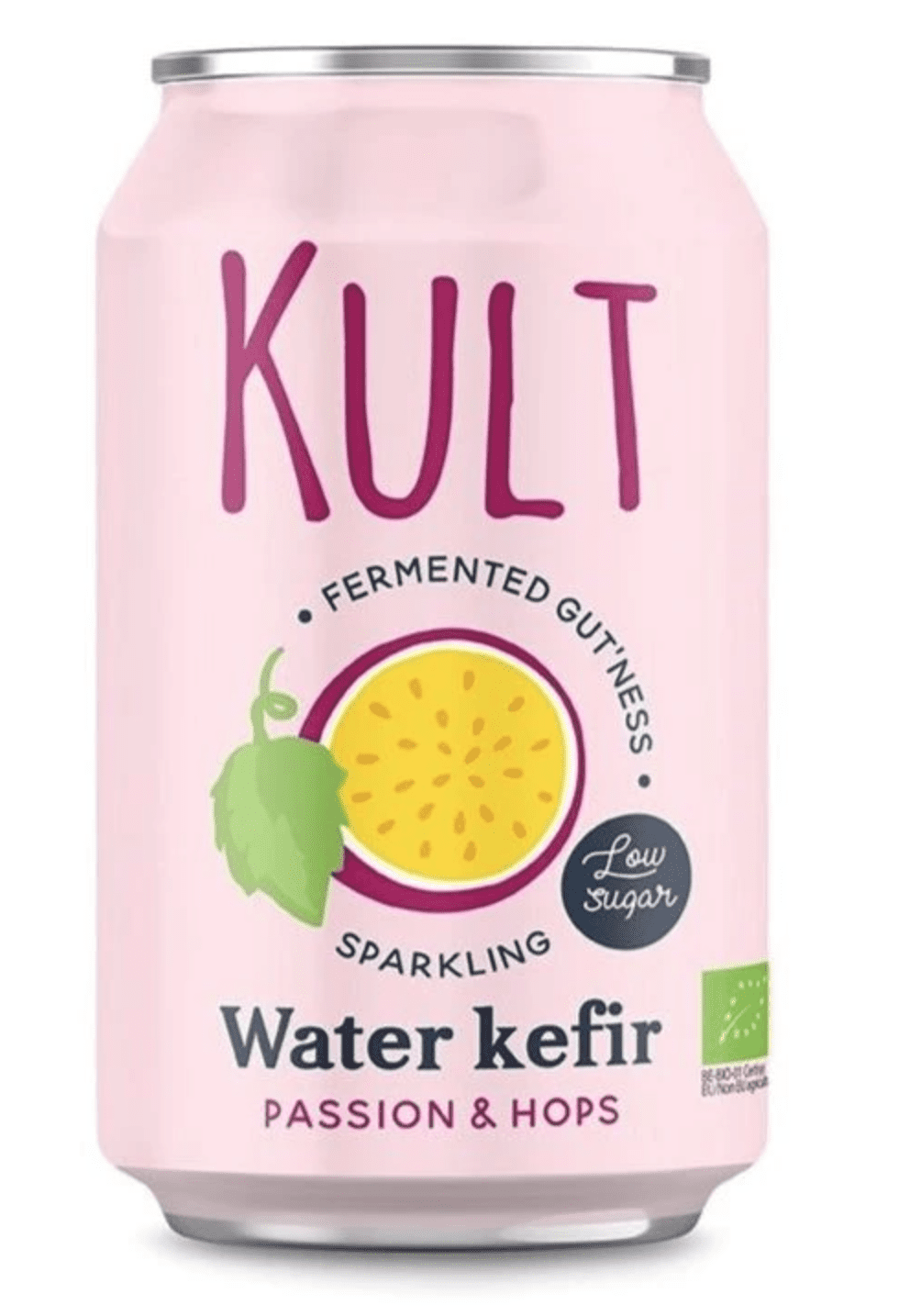 Kult Water Kefir, vodní kefír, chmel a mučenka, BIO, 330 ml