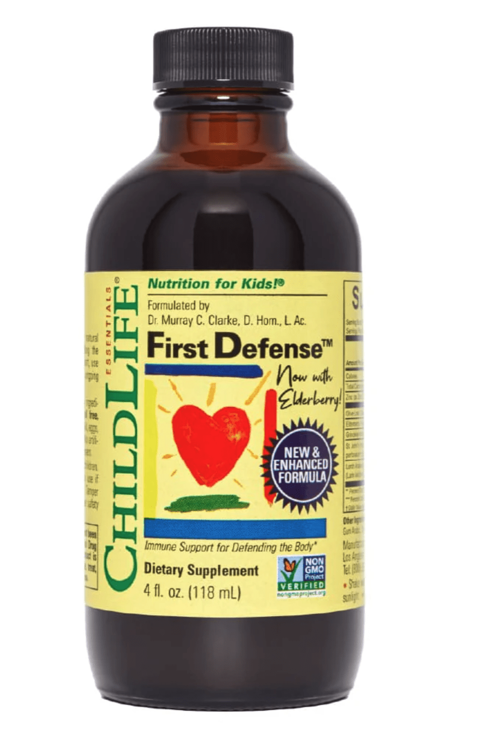 ChildLife Essentials First Defense, podpora imunity, černý bez, 118 ml