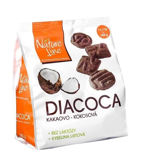 PLH Nature Line Diacoca sušenky kakaovo-kokosové s fruktózou 180 g