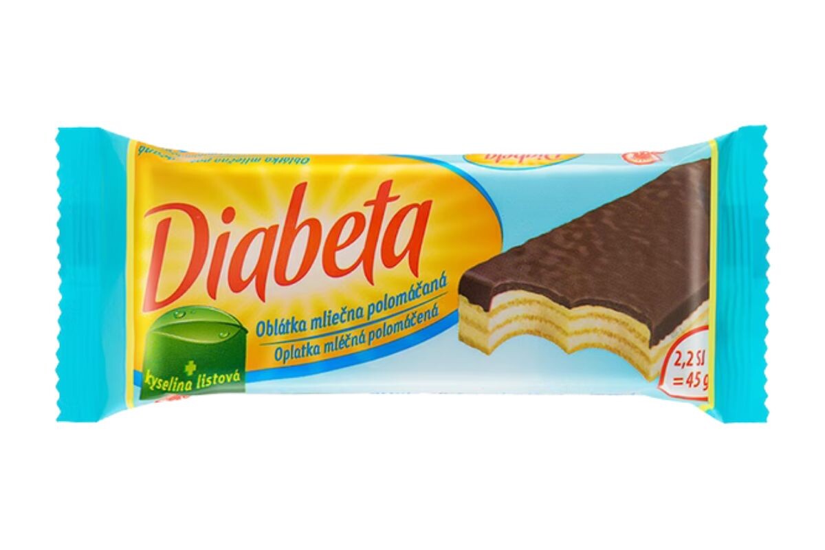 PLH Diabeta Oplatka mléčná polomáčená 45 g