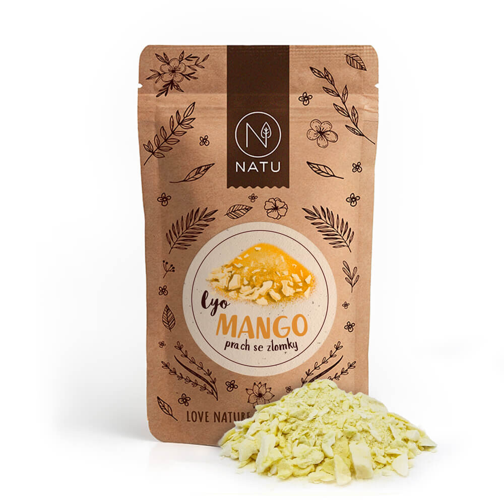 NATU Lyofilizované mango prach se zlomky 80g