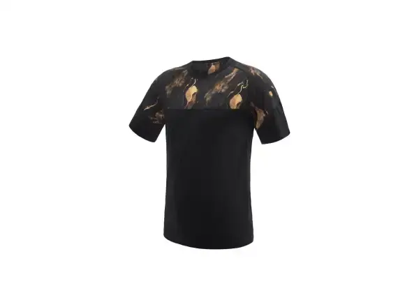 Sensor Merino Impress pánské triko krátký rukáv černá/Cosmos vel. L