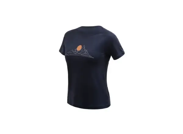 Sensor Merino Blend Moon dámské triko krátký rukáv Deep Blue vel. M