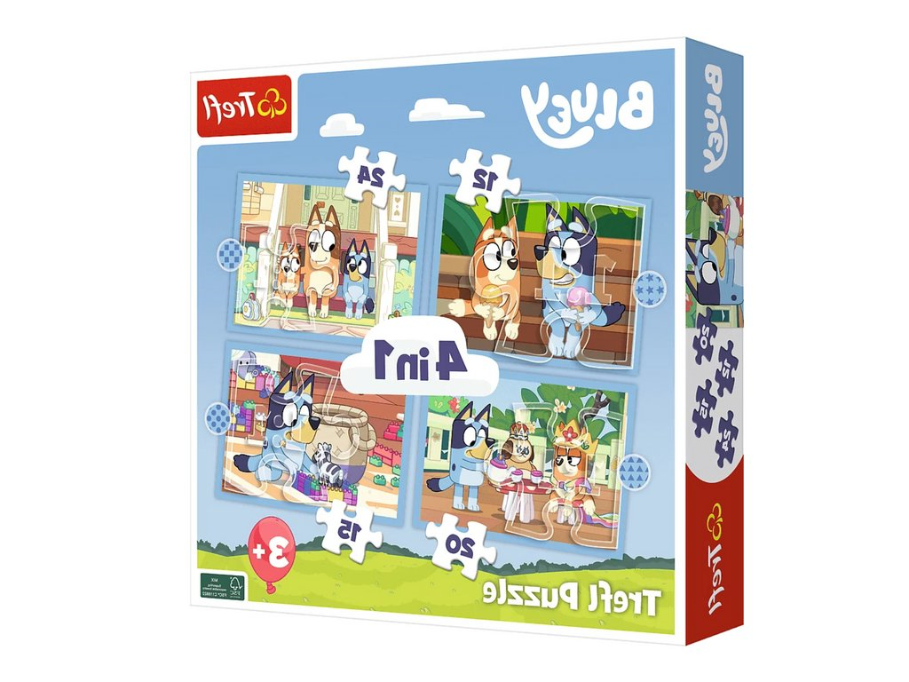 mamido Puzzle 4v1 Bluey a její svět Trefl 34637