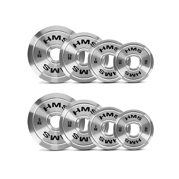 Sada ocelových olympijských kotoučů HMS TOS 2 x 1,5 - 5,0 kg (22 kg)