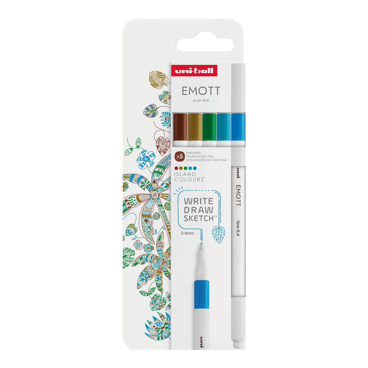 UNI EMOTT liner sada, ISLAND, 5 ks, mix barev