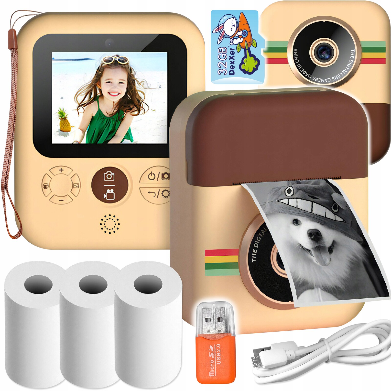 Instantní Digitální Fotografický Fotoaparát Pro Děti, Termální Tiskárna