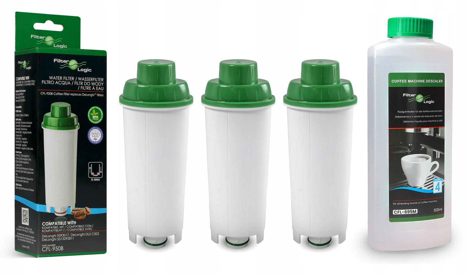 Filtr do kávovaru DeLonghi FilterLogic CFL-950B (3ks) odvápňovač