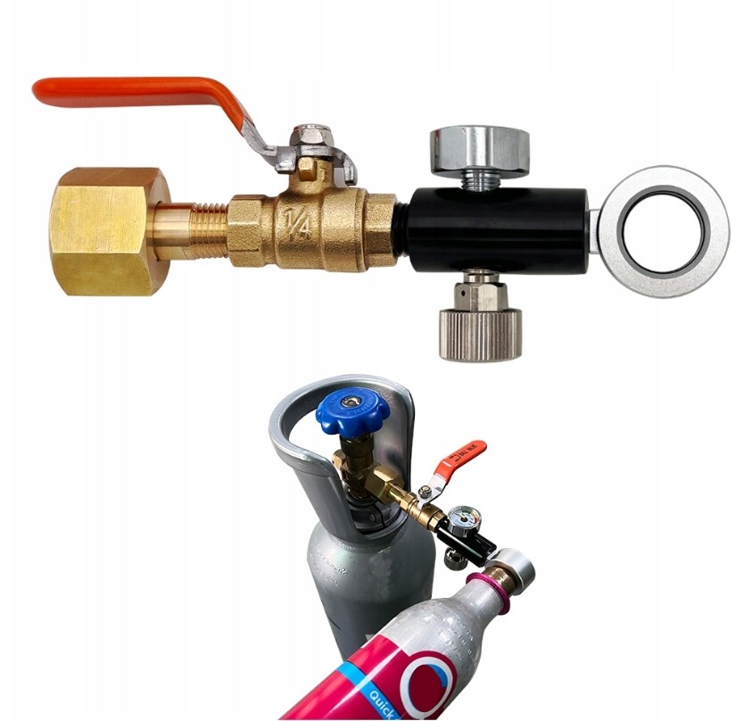 Doplňovací stanice CO2 pro lahve Sodastream Duo s rychlospojkou a ventilem