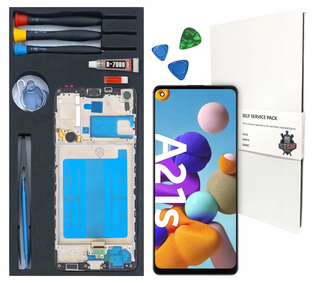 LCD displej Pro Samsung Galaxy A21S Originál Rámeček Výměnná Sada A217