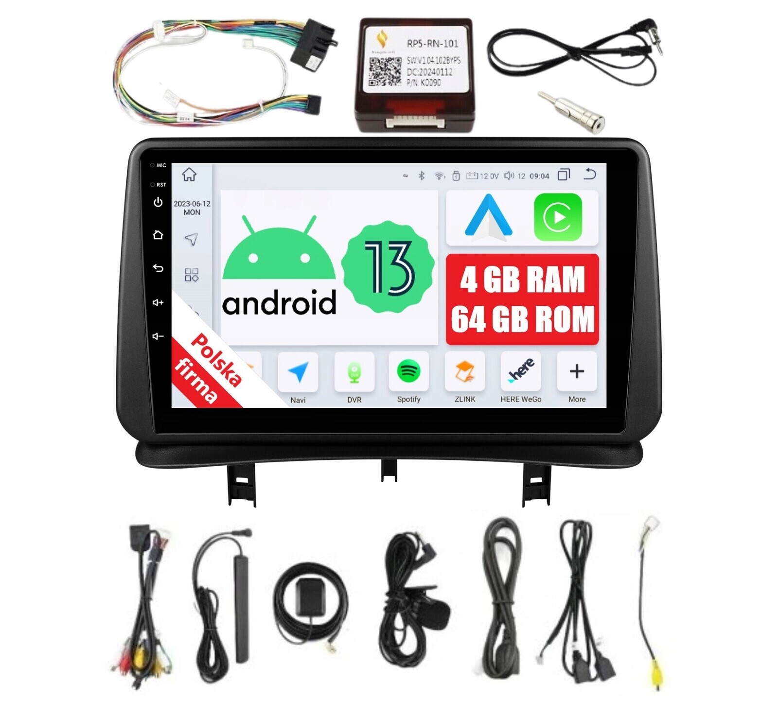 Rádio 2DIN Navigace Android Renault Clio 3 III 4/64 Gb Dsp Carplay Lte