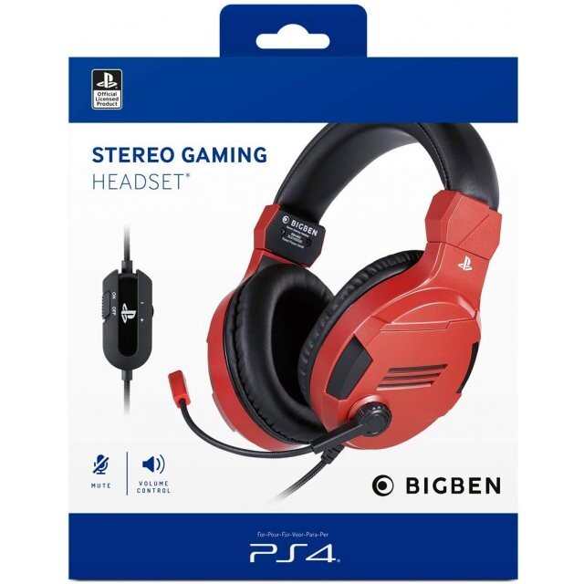 BigBen Stereo Headset V3 (PS4/PS5) červená