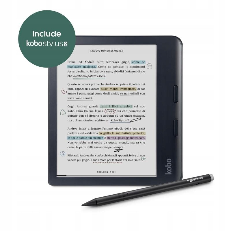 Kobo barevná čtečka knih Libra Colour Stylus 2 bundle, 7
