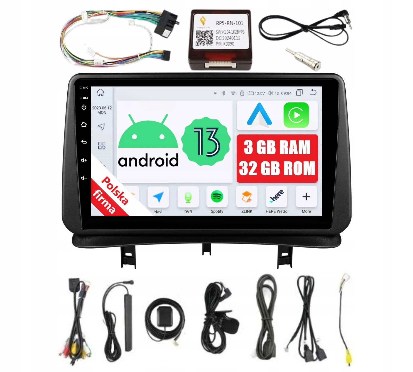 Navigace Rádio 2DIN Android Renault Clio 3 III 3/32 Gb Dsp Carplay Lte