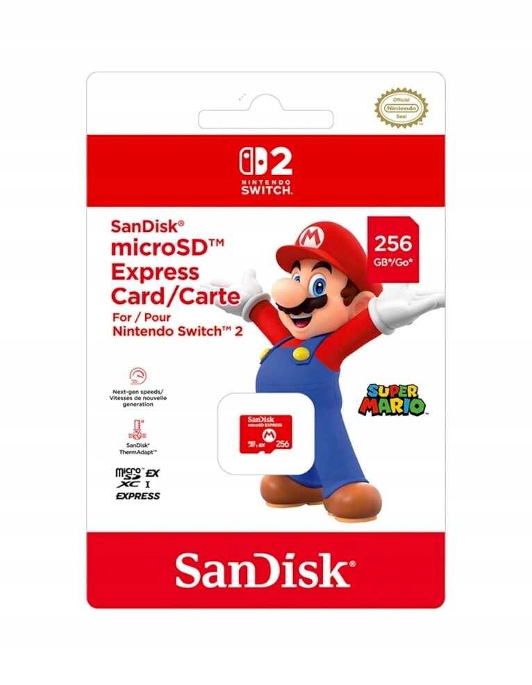 Paměťová Karta Sandisk Microsd Express 256GB – Konzola Nintendo Switch 2
