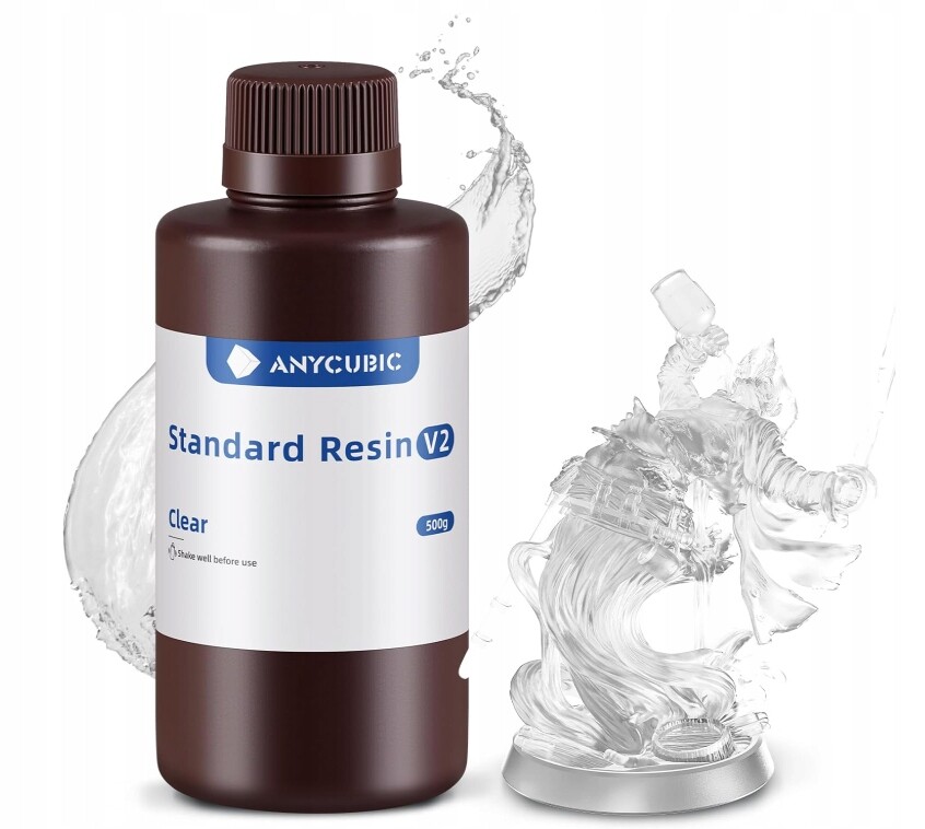 Pryskyřice Anycubic Standard V2 Clear 1 kg Přesná A Odolná, Stabilní