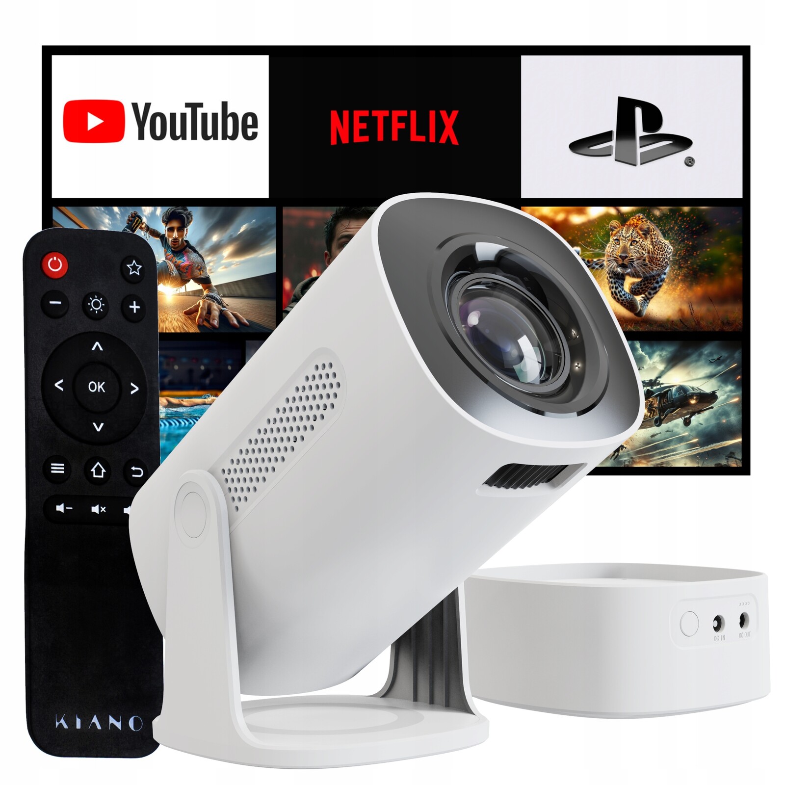 Kiano KVTS01 Přenosný Led projektor 4K s Bluetooth a Miracastem