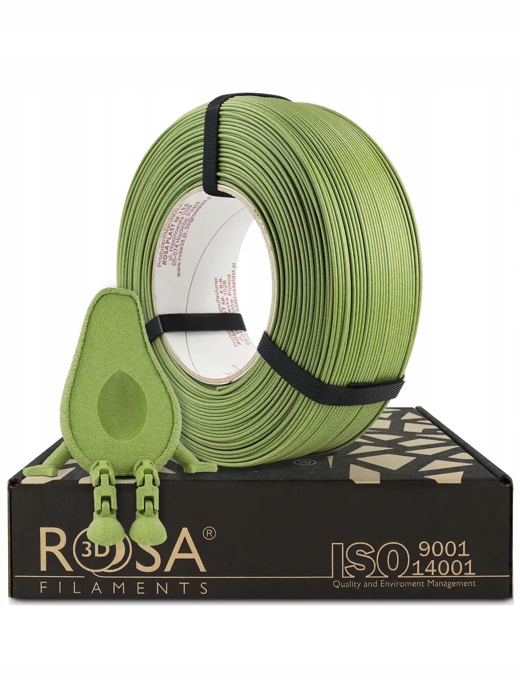 Filament ReFill Pla-cf Rosa3D 1,75 mm Matt Avocado Guacamole Zelená 1 kg