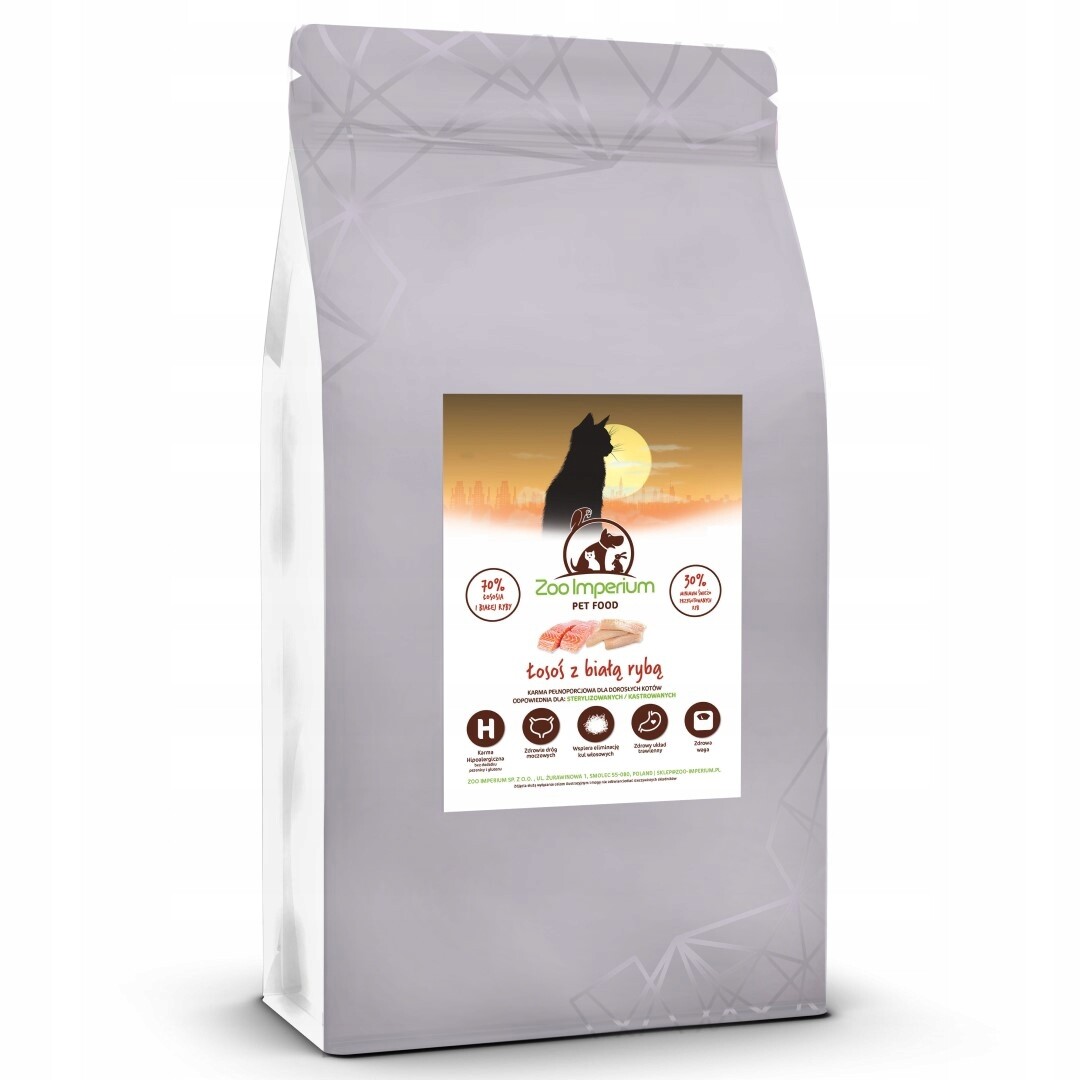 Suché Krmivo pro kočky Zoo-Impérium Pro sterilizovanou kočku Losos 1,5kg