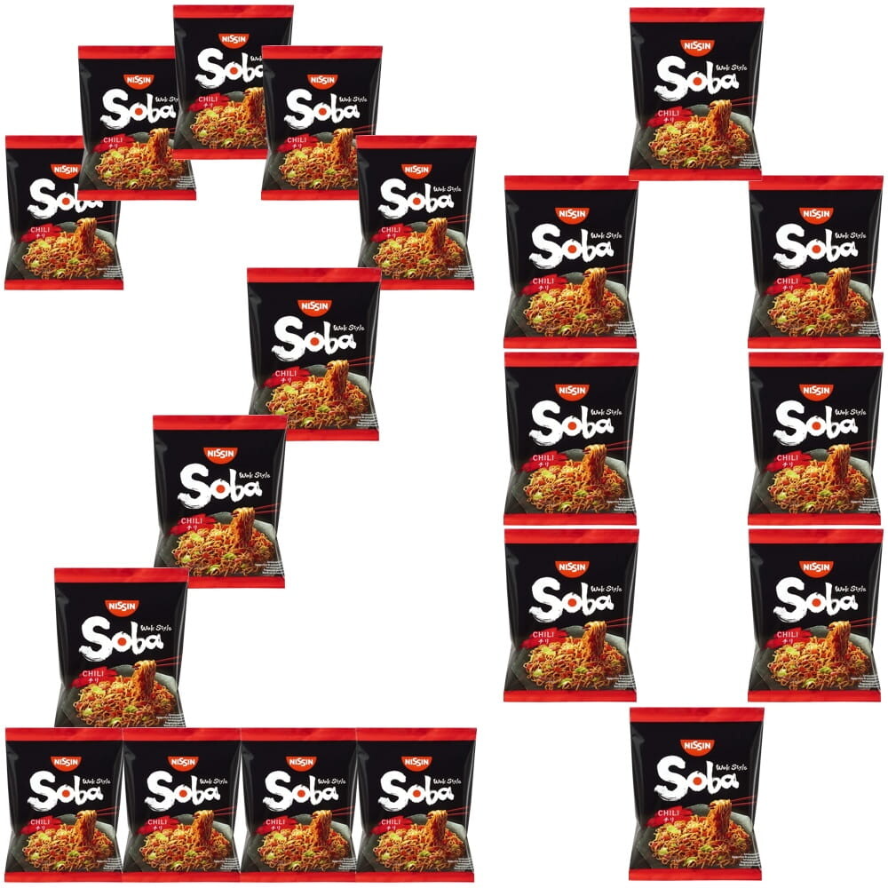 20x Blesková polévka Těstoviny Instant Chili Ostrý Soba Wok 110g Nissin