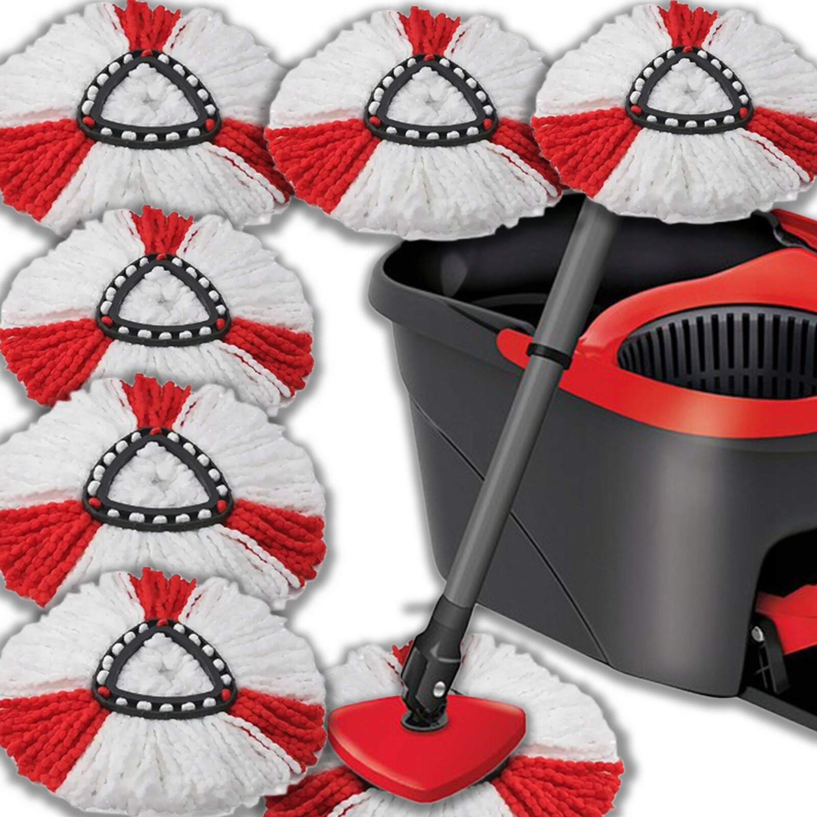 6 x Vložky Do Rotačního Mopu Vileda Turbo Koncovky Absorpční Vložka