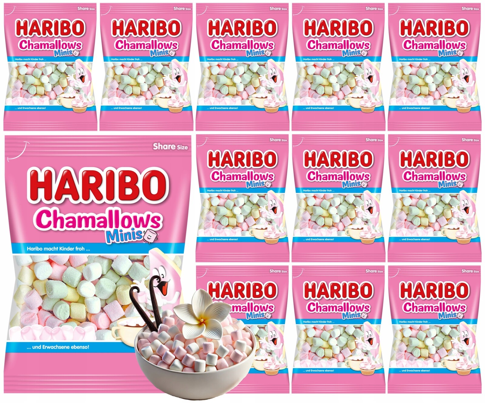 12 x Vanilkové pěny Haribo Mini Chamallows 200 g De