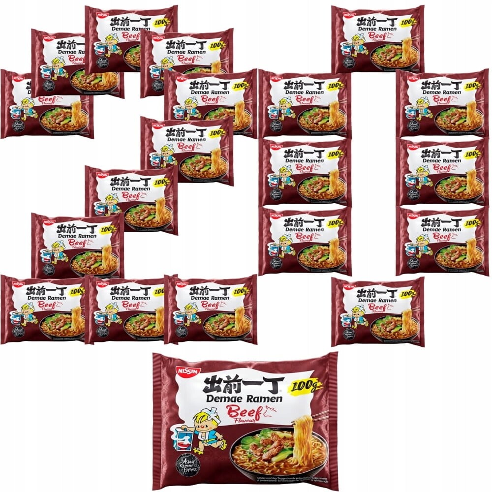20 x Instantní polévka Demae Ramen Beef Hovězí maso 100 g Nissin
