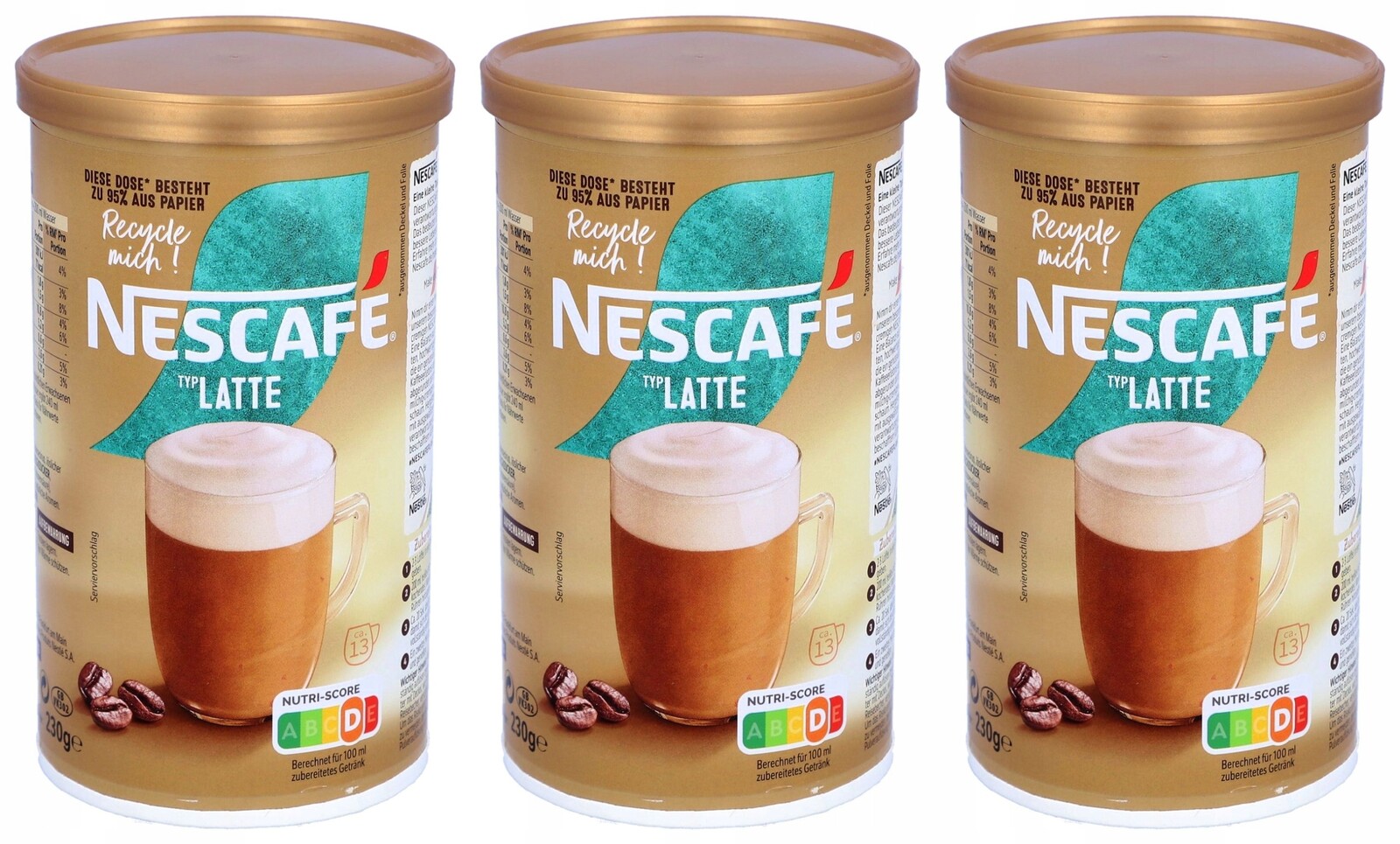 3 x Káva Nescafe Cappuccino Latte 230 g Čokoláda De