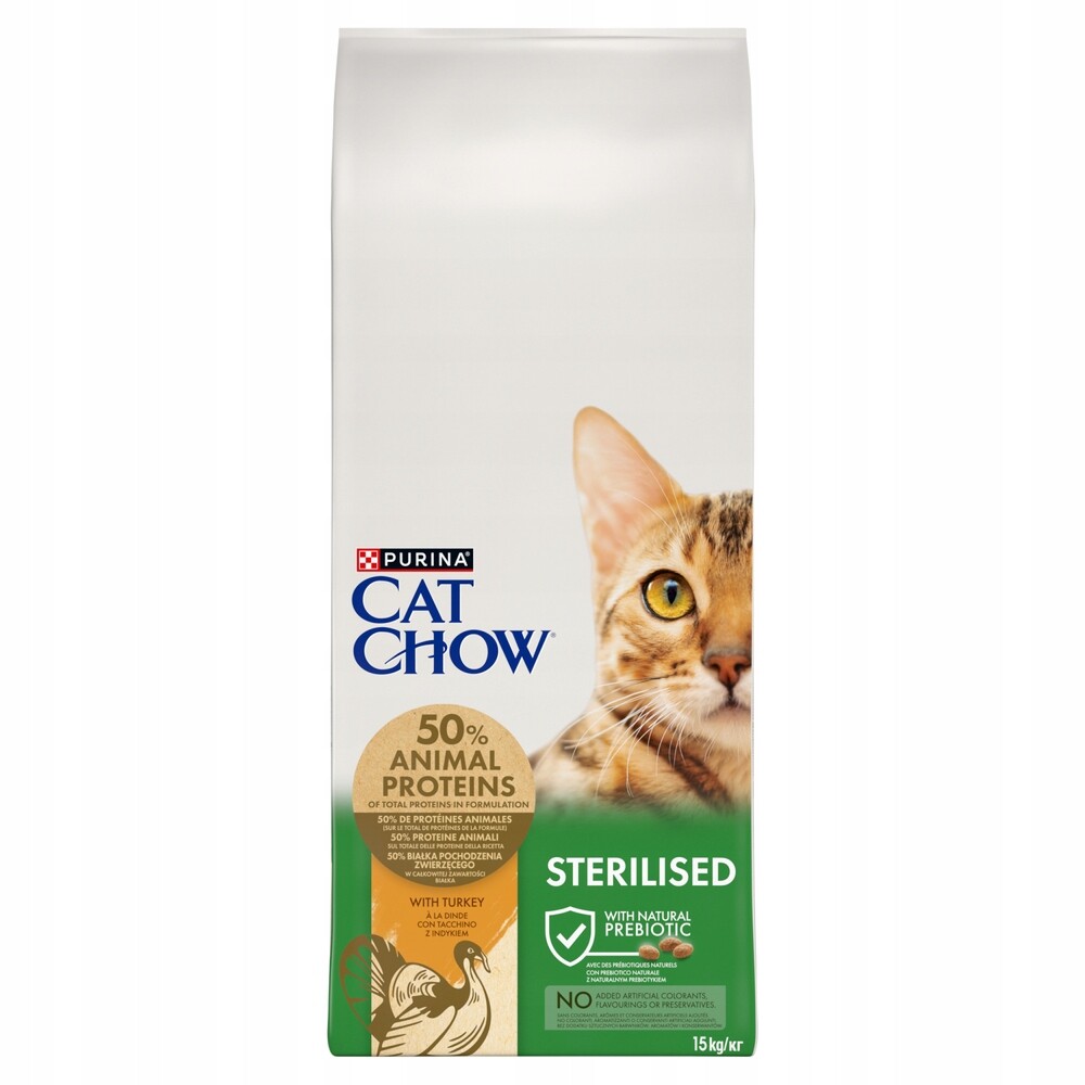 Purina Cat Chow Sterilised Krmivo s krůtím masem 15 kg
