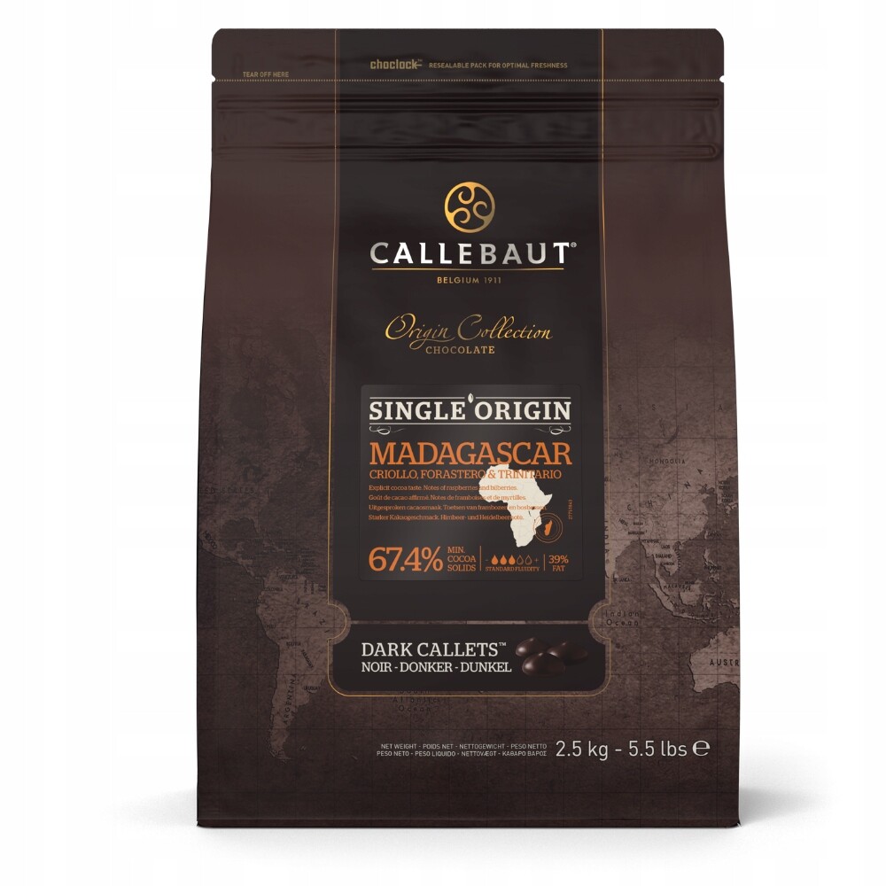 Callebaut tmavá čokoláda Origin Madagaskar 2,5 kg