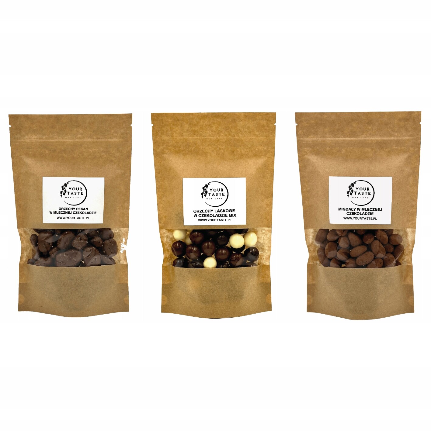 Pekan v čokoládě 500 g Mandle v šek. 500 g Lískové v šek. 500 g