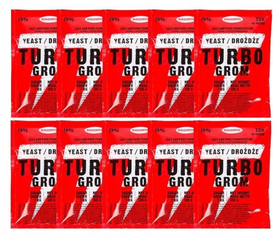 Lihovarské kvasnice Turbo Grom 72h 10 Ks