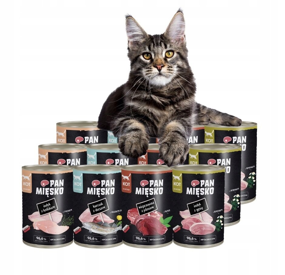 Pan Mięsko Krmivo mokré pro kočky dospělého MIX Chutí 12x400g