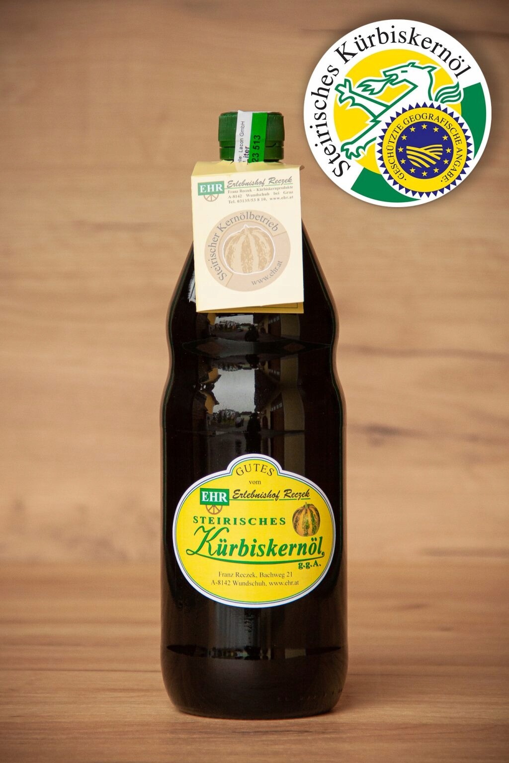 Reczek Nejlepší dýňový olej nerafinovaný 1 litr Štýrska Rakousko
