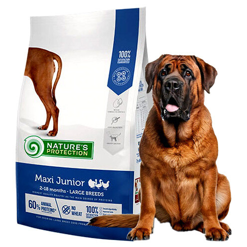 Nature's Protection Maxi Junior Poultry suché krmivo pro psa 4 kg