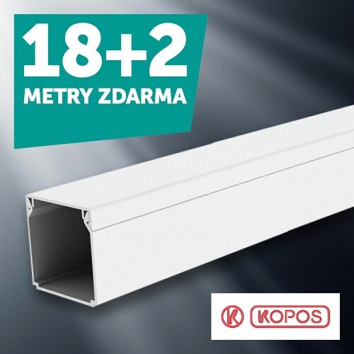 Lišta na kabely KOPOS LHD 40x40 HD 2m bílá AKCE 18+2m