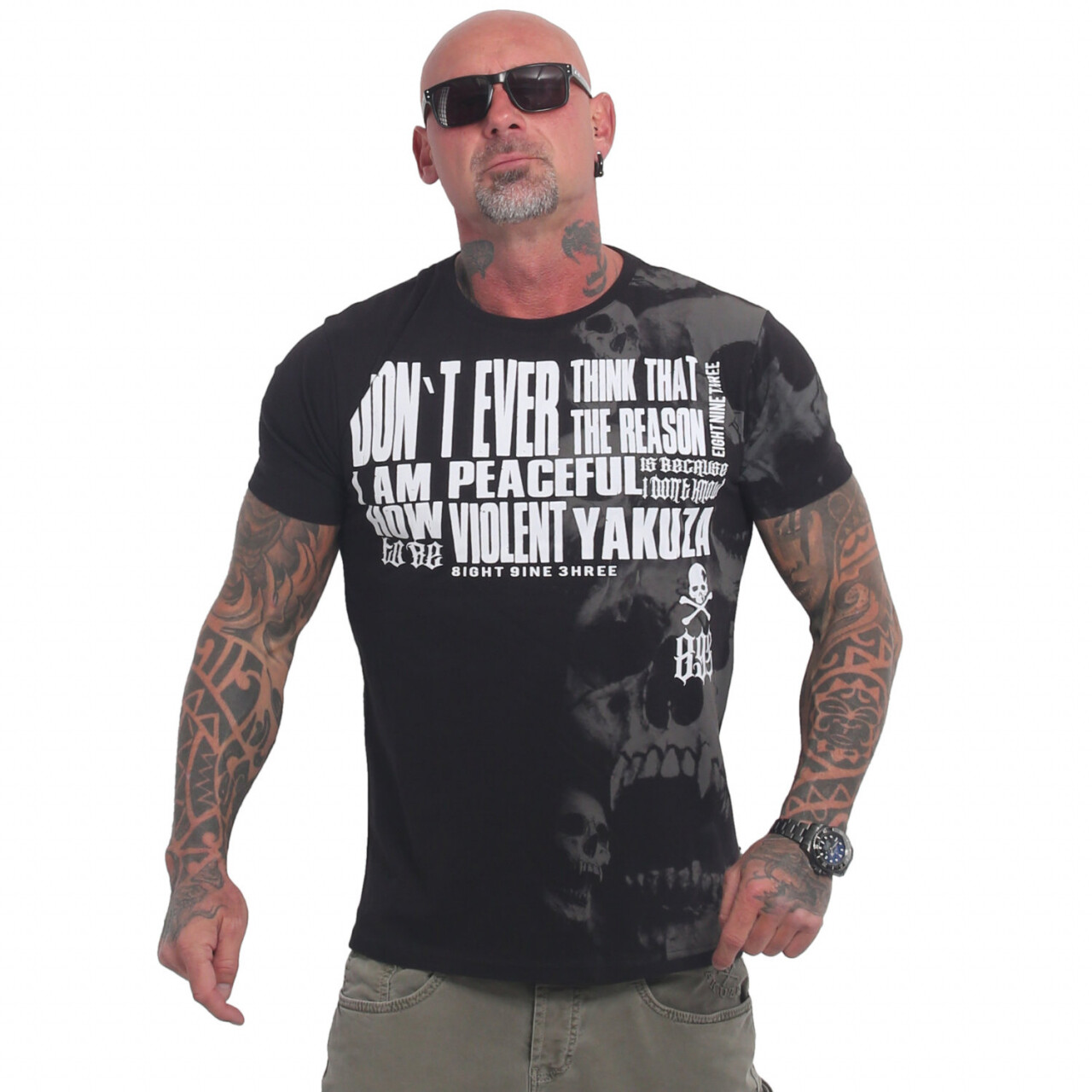 Triko pánské Yakuza Peaceful Regular - černé, 5XL