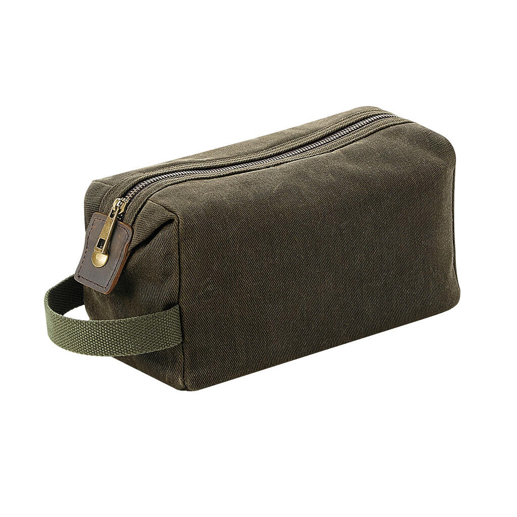 Kosmetická taška Qadra Heritage Waxed Canvas - olivová