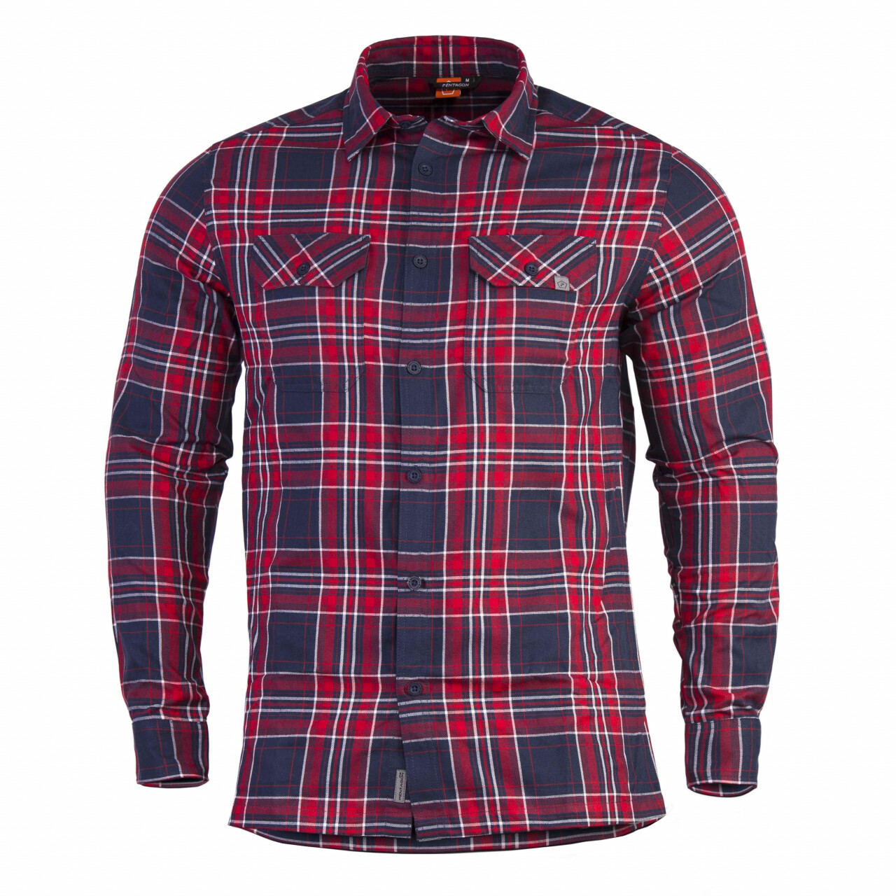 Košile s dlouhým rukávem Pentagon Drifter Flannel - červená-modrá, XS