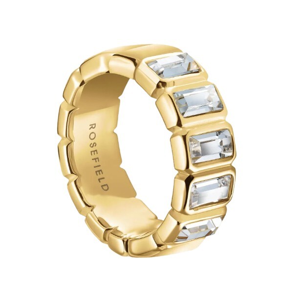 Rosefield Okouzlující pozlacený prsten s krystaly Iconic JRIO 54 mm