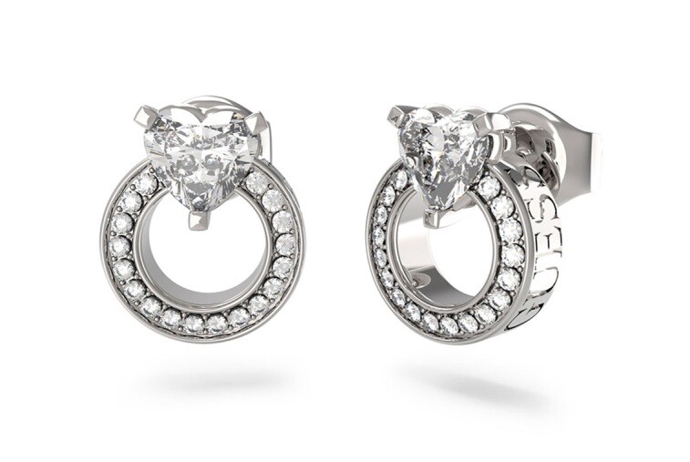 Guess Krásné ocelové náušnice M`ama Non M`ama JUBE04664JWRHT/U