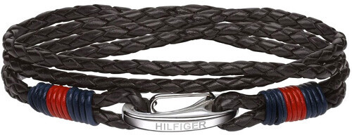 Tommy Hilfiger Černý kožený náramek TH2700534