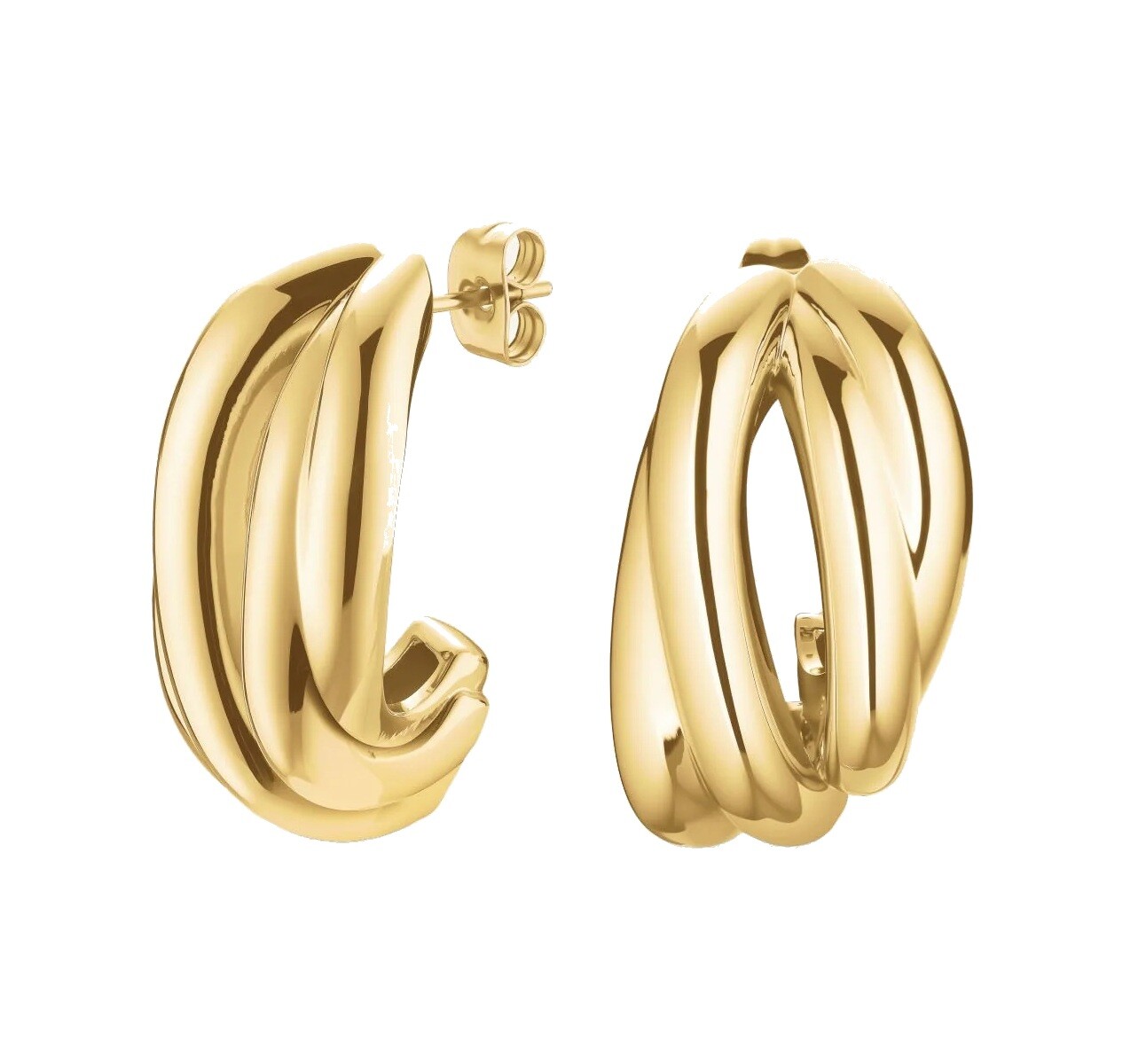 Rosefield Nadčasové pozlacené náušnice Statement JESTG-J1057