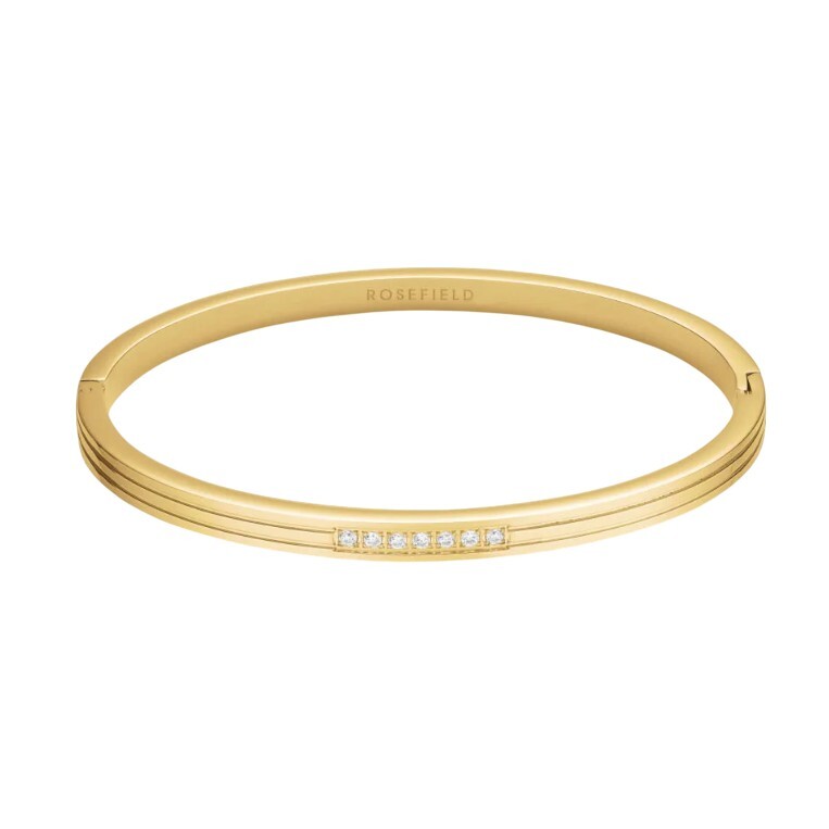 Rosefield Pevný pozlacený náramek s krystaly JBSCG-J1037